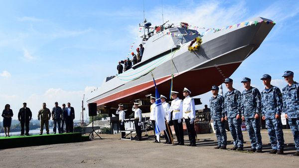 Спуск на воду катера «Кентавр» ВМС Украины 