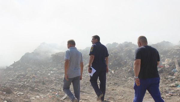 Задымление на Евпаторийском полигоне ТБО