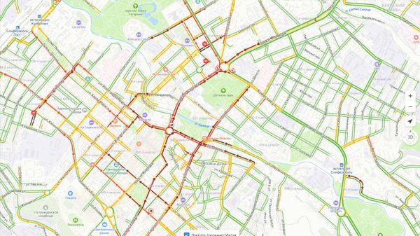 Пробки в центре Симферополя. 18.08.2021