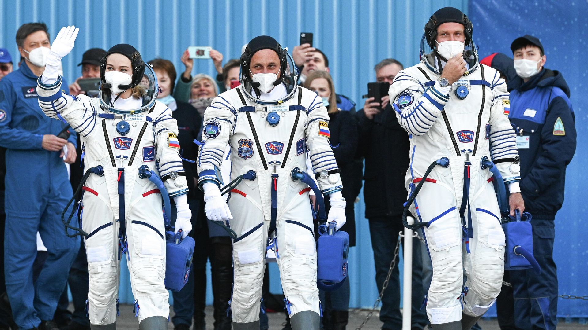 Подготовка к старту ТПК Союз МС-19 со съемочной группой фильма Вызов - РИА Новости, 1920, 05.10.2021