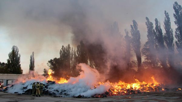 Тушение пожара в Симферополе