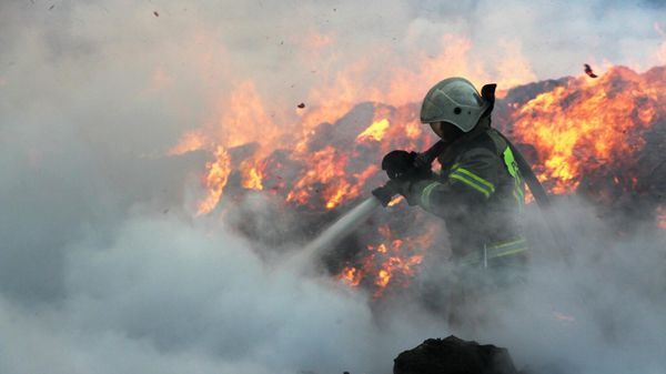 Тушение пожара в Симферополе