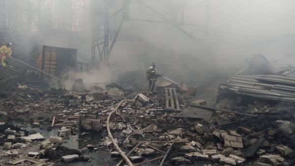 Пожар на заводе Эластик в Рязанской области