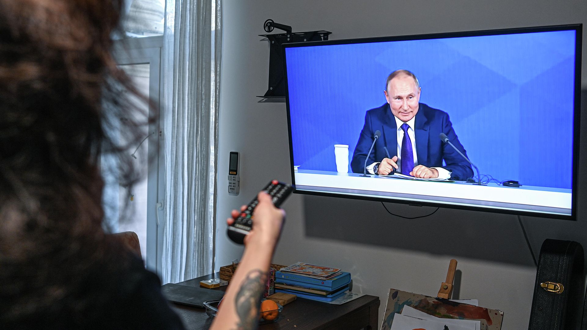 Трансляция ежегодной пресс-конференции президента РФ В. Путина - РИА Новости, 1920, 23.12.2021