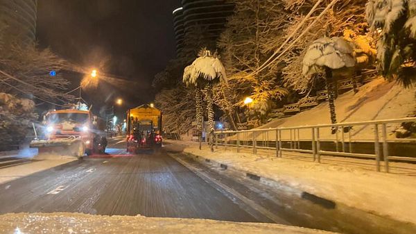Снегопад в Сочи, март 2022 года