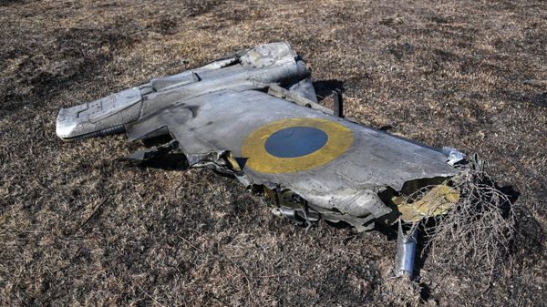 Сбитый украинский штурмовик Су-25 в Херсонской области