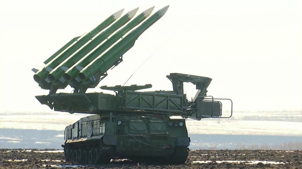 Работа ЗРК Бук-МЗ и радиолокационной станции Небо-СВ на Украине  