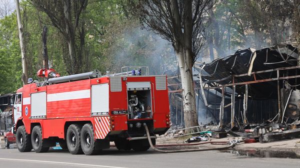Последствия обстрела в Донецке