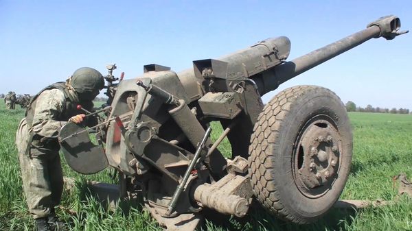 Работа расчётов артиллерийских боевых подразделения ВДВ в ходе специальной военной операции 