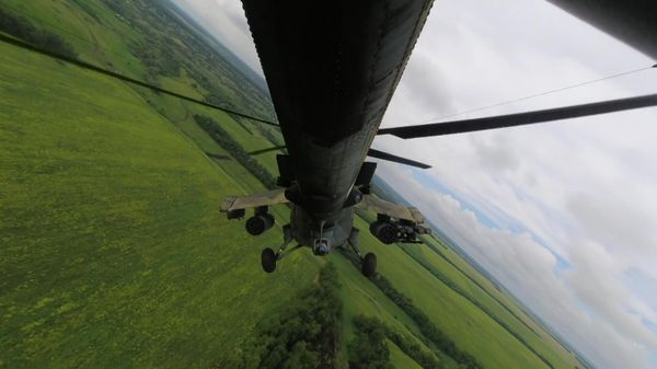 Боевая работа вертолетов Ми-35 в ходе специальной военной операции