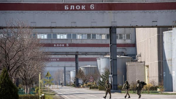 Военнослужащие ВС РФ на территории Запорожской АЭС