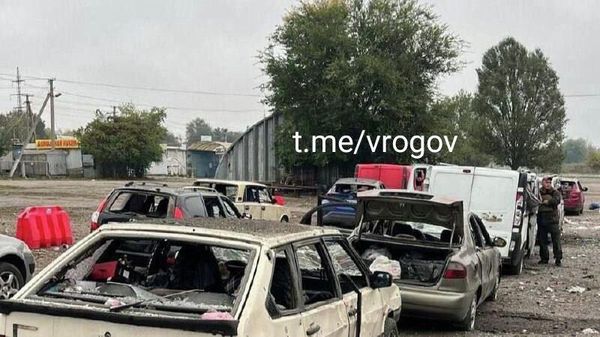 Последствия удара по колонне с мирными жителями в Запорожье