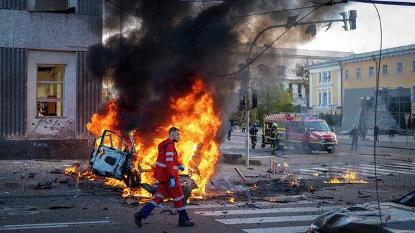 Последствия взрывов в Киеве