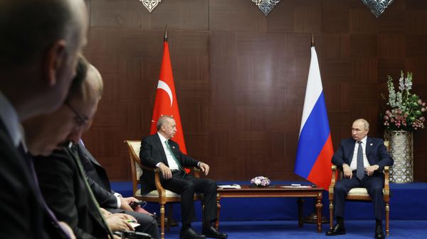 Президент РФ В. Путин встретился с президентом Турции Р. Т. Эрдоганом