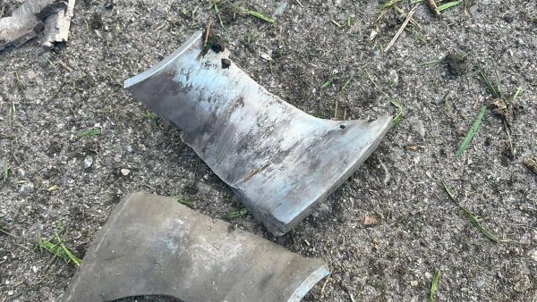 Осколки с нарядов на месте обстрела Белгородской области