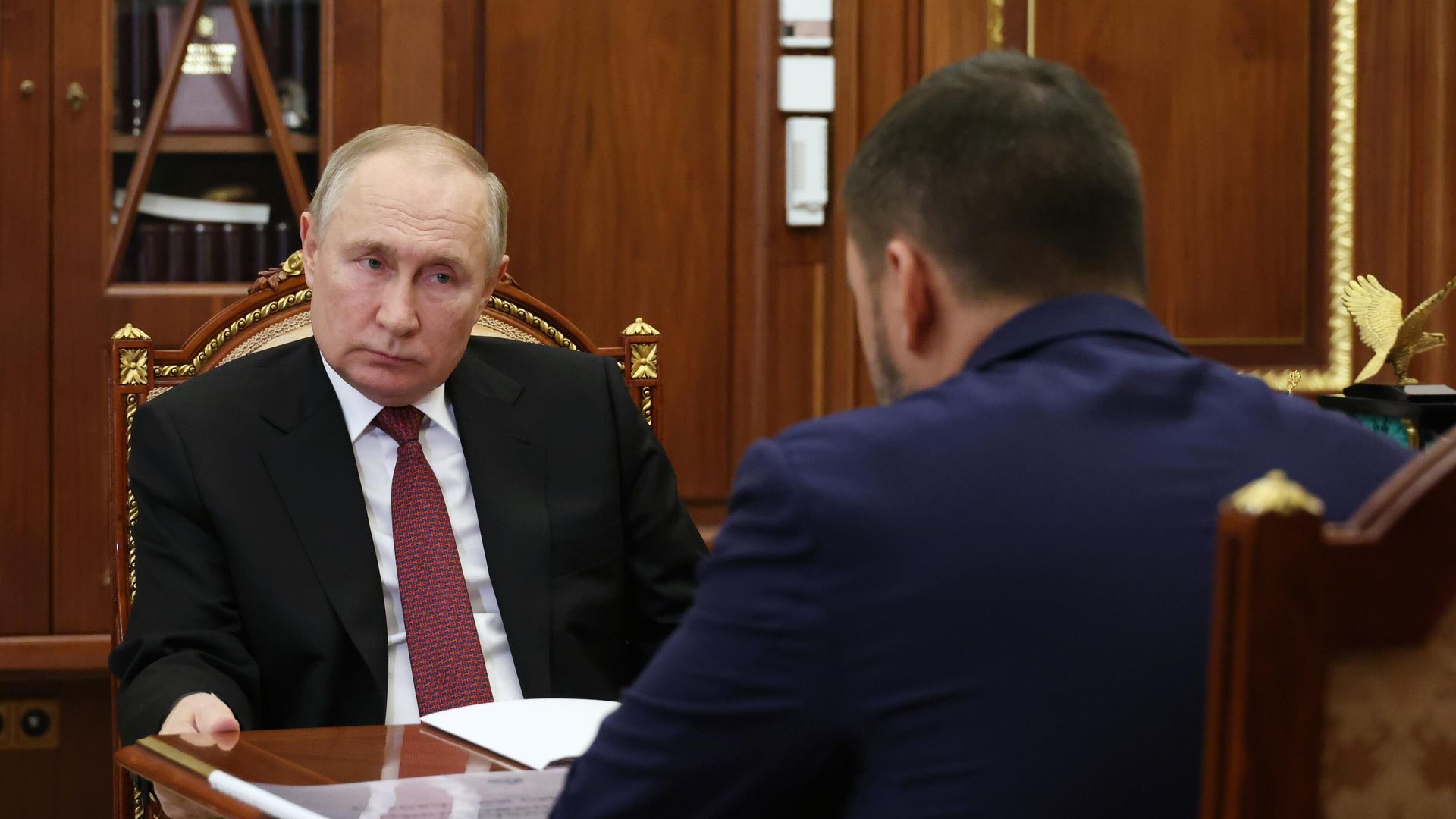 Президент РФ В. Путин встретился с врио главы ДНР Д. Пушилиным - РИА Новости, 1920, 20.12.2022