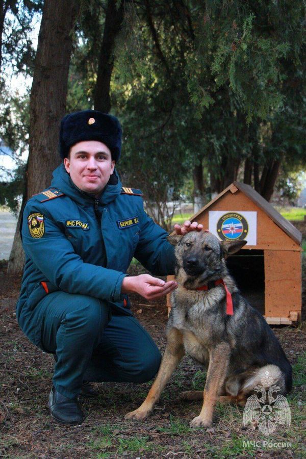 Спасенный сотрудником Главного управления МЧС РФ по Крыму пес стал талисманом Спецотряда