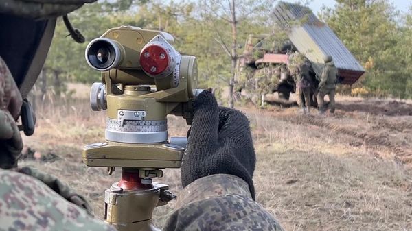 Работа  РСЗО Град в зоне проведения СВО