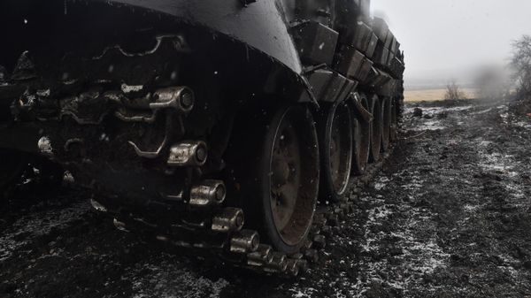 Работа танков Т-72Б в южном секторе СВО