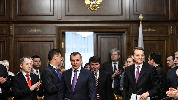 Встреча председателя Госдумы РФ С.Нарышкина с делегацией крымских депутатов Встреча председателя Госдумы РФ С.Нарышкина с делегацией крымских депутатов