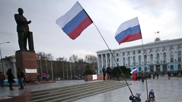 В центре Симферополя после голосования на референдуме о статусе Крыма