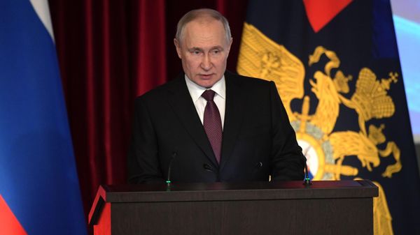 Президент РФ В. Путин принял участие в ежегодном расширенном заседании коллегии МВД России