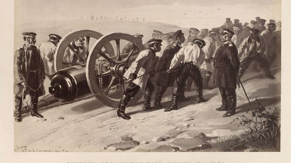 Перевозка артиллерии. Фото: иллюстрация из Альбома фотографических снимков с картин Эпизоды Севастопольской жизни 1854-1855 года.