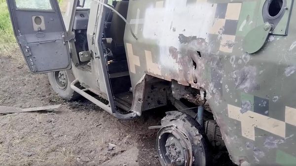 Поврежденная техника на месте ликвидации украинской ДРГ в Белгородской области