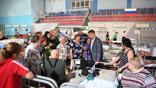 Пункт временно размещения жителей Шебекино в Белгороде Пункт временно размещения жителей Шебекино в Белгороде