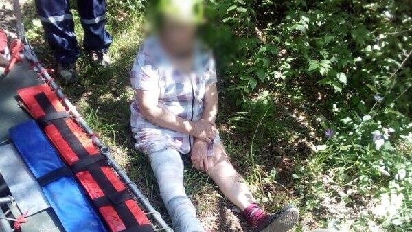 Спасение пожилой женщины в Крымских горах