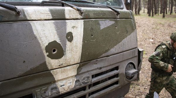 Работа расчета РСЗО Град в зоне СВО