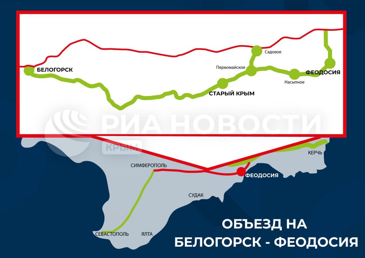 Схема объезда закрытого участка трассы Таврида