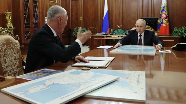 Встреча президента РФ В. Путина и врио губернатора Херсонской области В. Сальдо