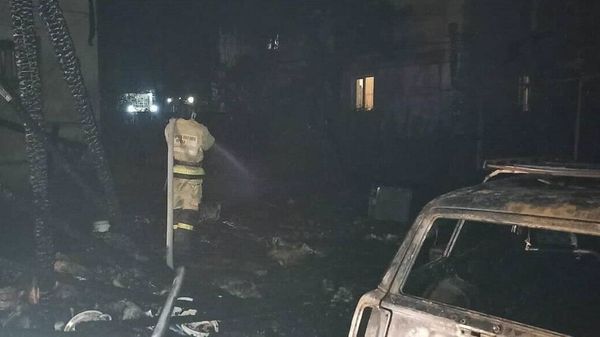 Ночной пожар в Феодосии
