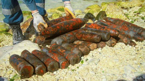 Тысячи боеприпасов времен ВОВ подняты со дна моря Тысячи боеприпасов времен ВОВ подняты со дна моря