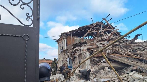 Последствия ракетного обстрела ВСУ Скадовска Херсонской области