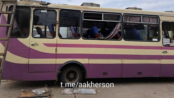 ВСУ атаковали дроном автобус ВСУ атаковали дроном автобус