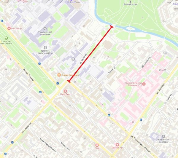 Перекрытие движения в Симферополе 13 апреля