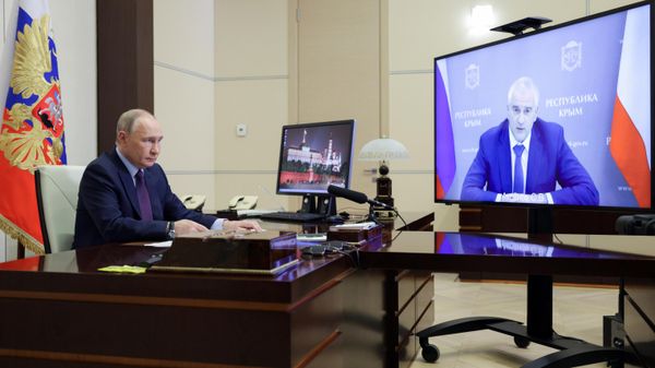 Рабочая встреча президента Владимира Путина с главой Республики Крым Сергеем Аксёновым