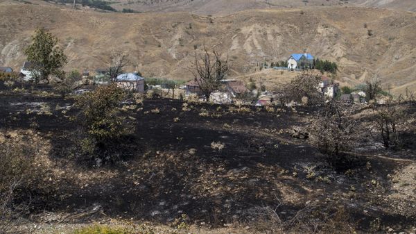 Тушение лесного пожара на Карадаге Тушение лесного пожара на Карадаге