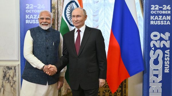 XVI саммит БРИКС. Встреча президента Владимира Путина и премьер-министра Индии Нарендры Моди