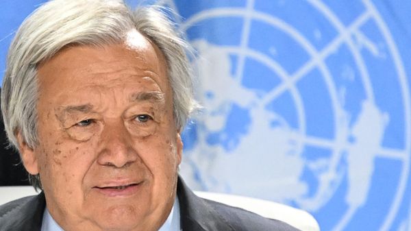 Генеральный секретарь Организации Объединенных Наций (ООН) Антониу Гутерриш на пресс-конференции по итогам XV саммита БРИКС