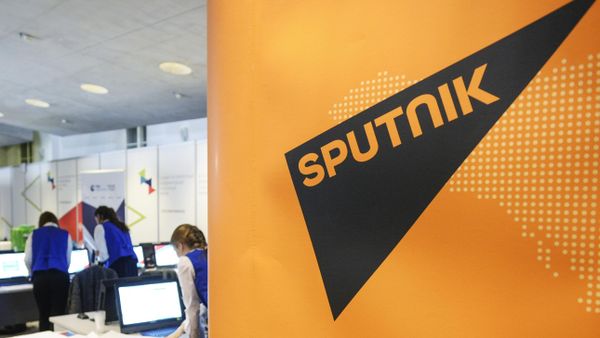 Логотип международного информационного агентства и радио Sputnik 
