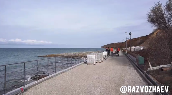 Ремонт набережной в Андреевке под Севастополем