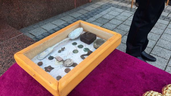 Торжественная церемония передачи останков бойца Красной Армии в Грузию в Феодосии