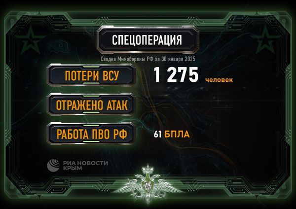 Сводка минобороны России из зоны СВО за 30 января 2025