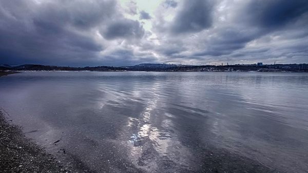 Симферопольское водохранилище зимой
