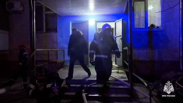 Пожар в многоэтажке в Феодосии