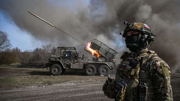 Боевая работа РСЗО Град