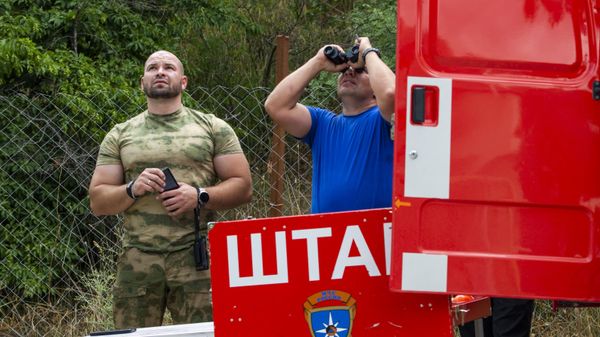 Тушение пожара на горе Кастель под Алуштой